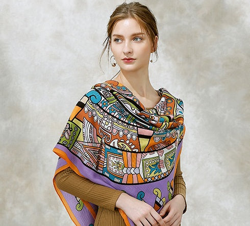 100% Wool Soft & Elegant Winter Luxury Scarves For Women