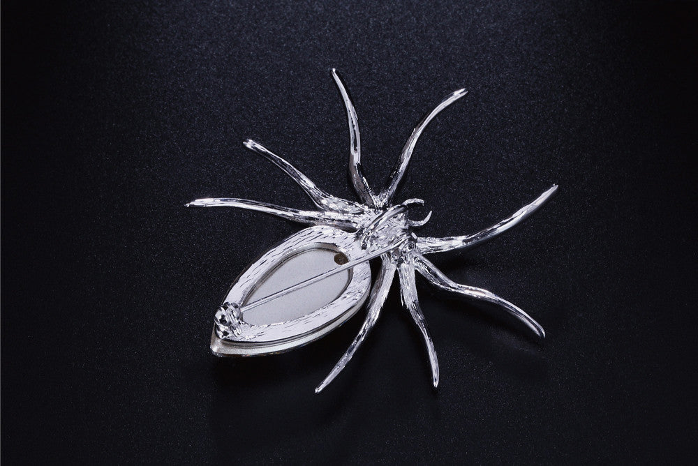 Top Quality White Spider White Gold Plated Brooches luxury Crystal Jewelry