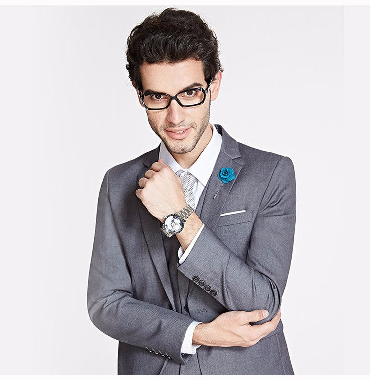 Business Formal Wear Slim Fit Suits for Men 3Pcs (Jacket+Vest+Pants)