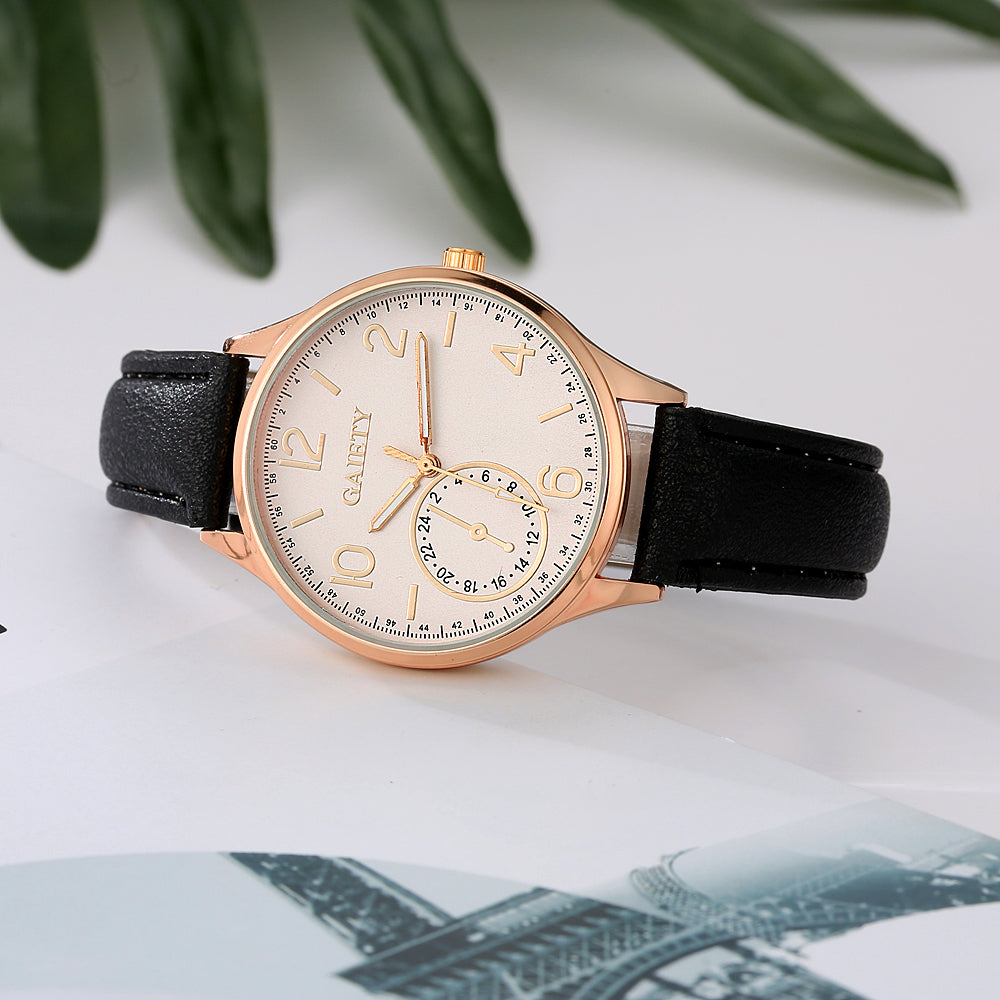 Quartz Leather Strap Wristwatch for Women ww-d