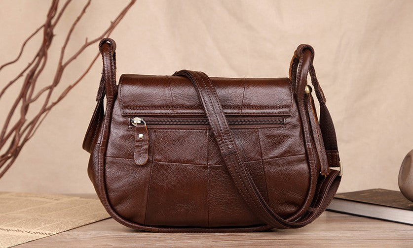 Genuine Leather Vintage Single Crossbody Bag bws
