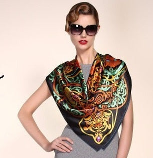 100% Silk Satin Large Square Luxury Scarves