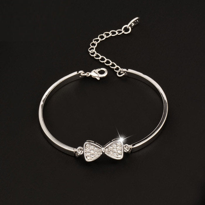 Bowknot Cute Bracelets Bangle in Rose/White Gold