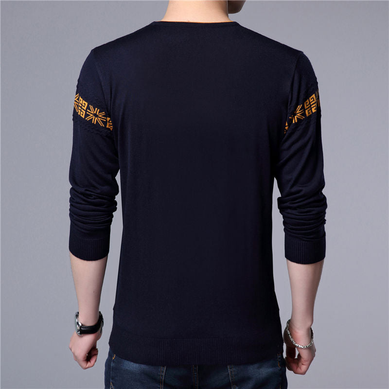 Quality Wool Pullover Casual V-Neck Men's Sweater