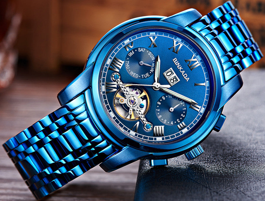 Luxury Mechanical Tourbillon Sapphire Glass Date Day Watch for Men wm-m