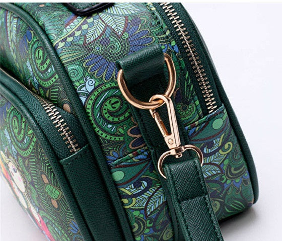 Printed Design Leather Women's Shoulder Bag Crossbody Handbag