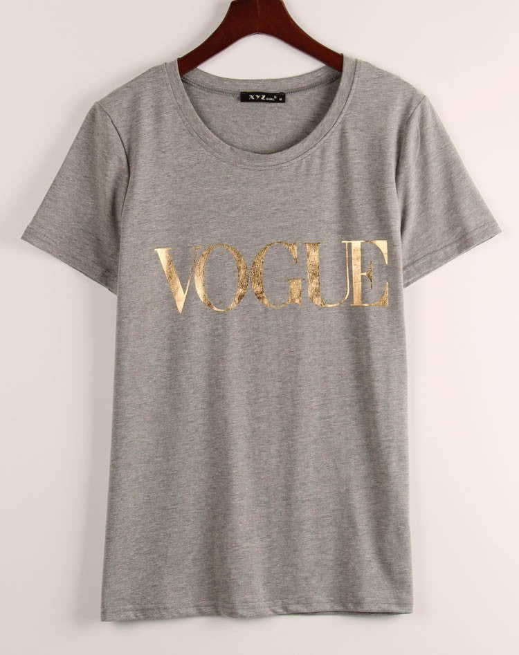 VOGUE Printed Color Fashion Women Tops