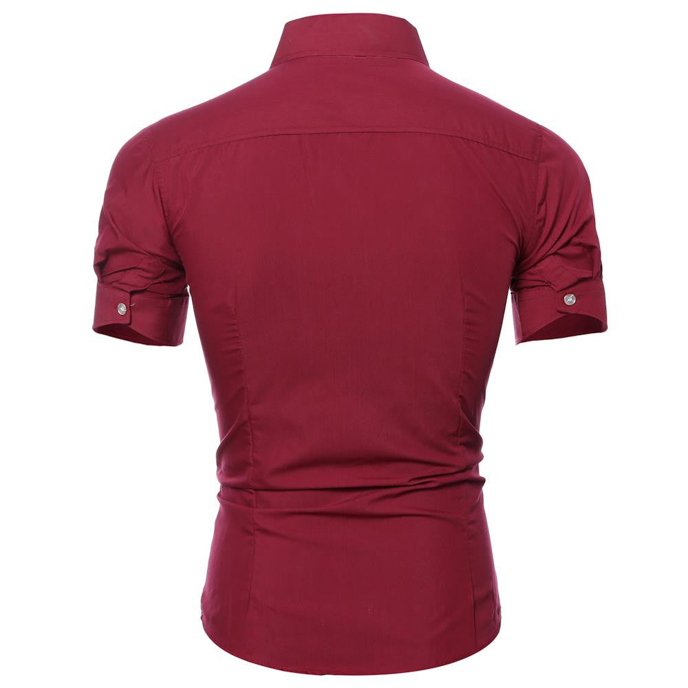 Brand Short Sleeve Casual Slim Fit Shirt for Men