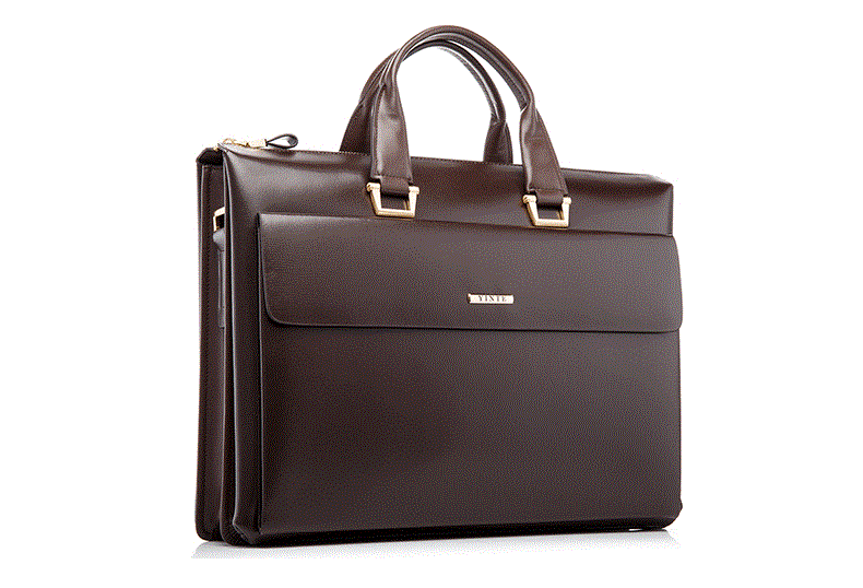 Luxury Leather Briefcase Of High Quality Men's 14inch Laptop Bag