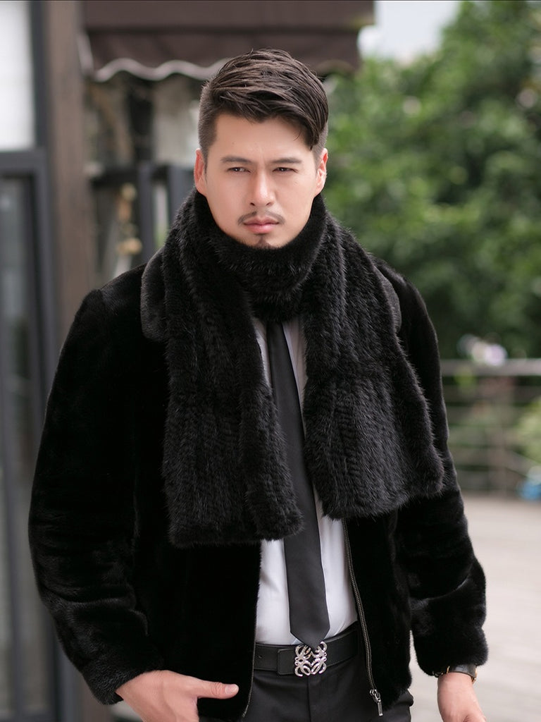 Hand Knitted Genuine Mink Real Fur Scarves