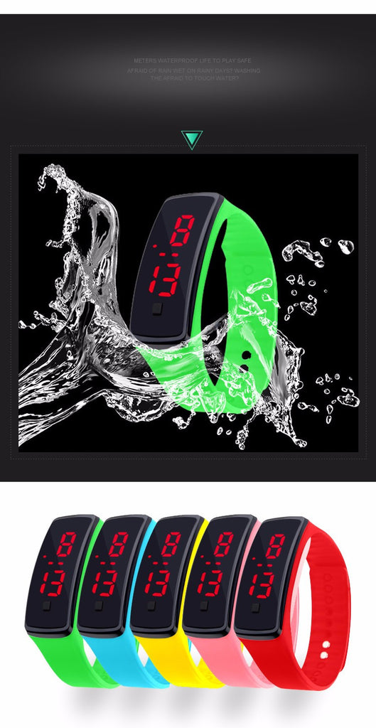 Silicone Women's Bracelet LED Sports Digital Watch ww-s wm-s