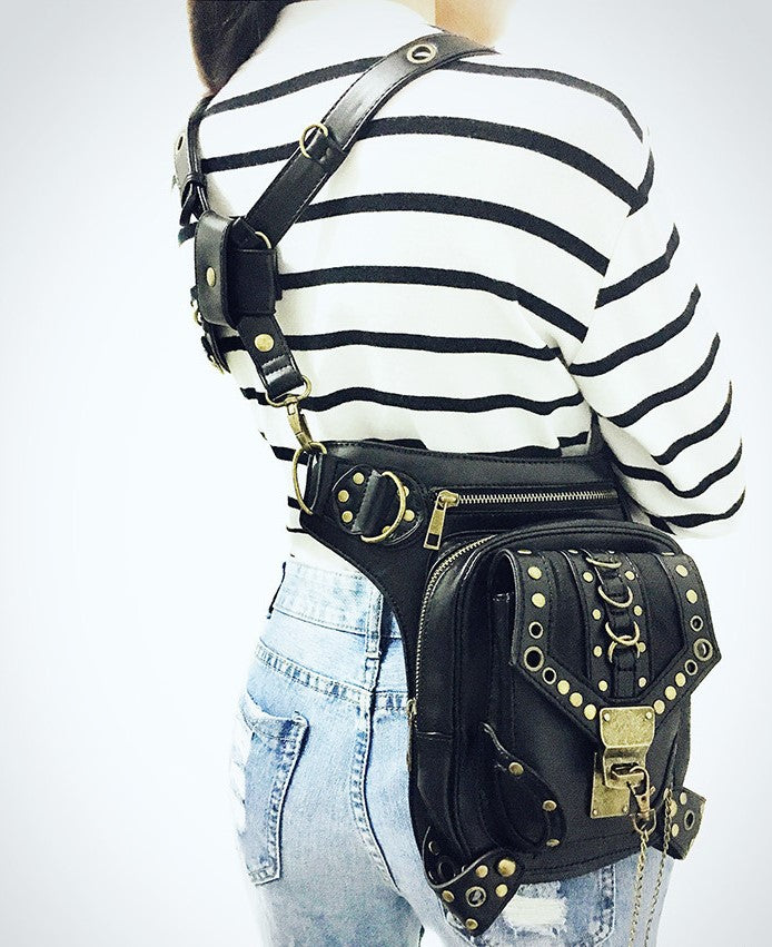 Mini Personality Black Waistbag For Men/Women bw