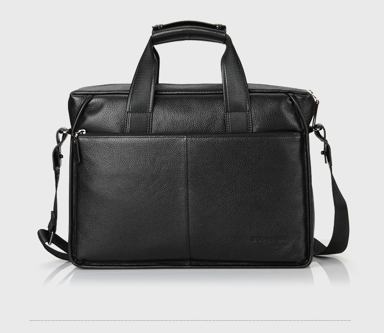 Genuine Leather Briefcase 14''Laptop Case Soft Bag Brown Black