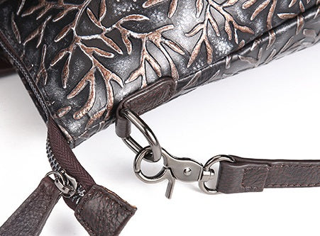 Luxury Genuine Leather Embossed Printed Designer Tote Handbag For Women bws