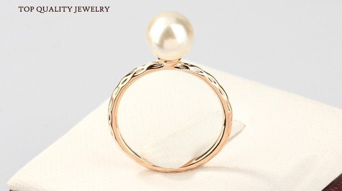 Pearl Rose Gold Plated Top Quality Wedding Ring For Women