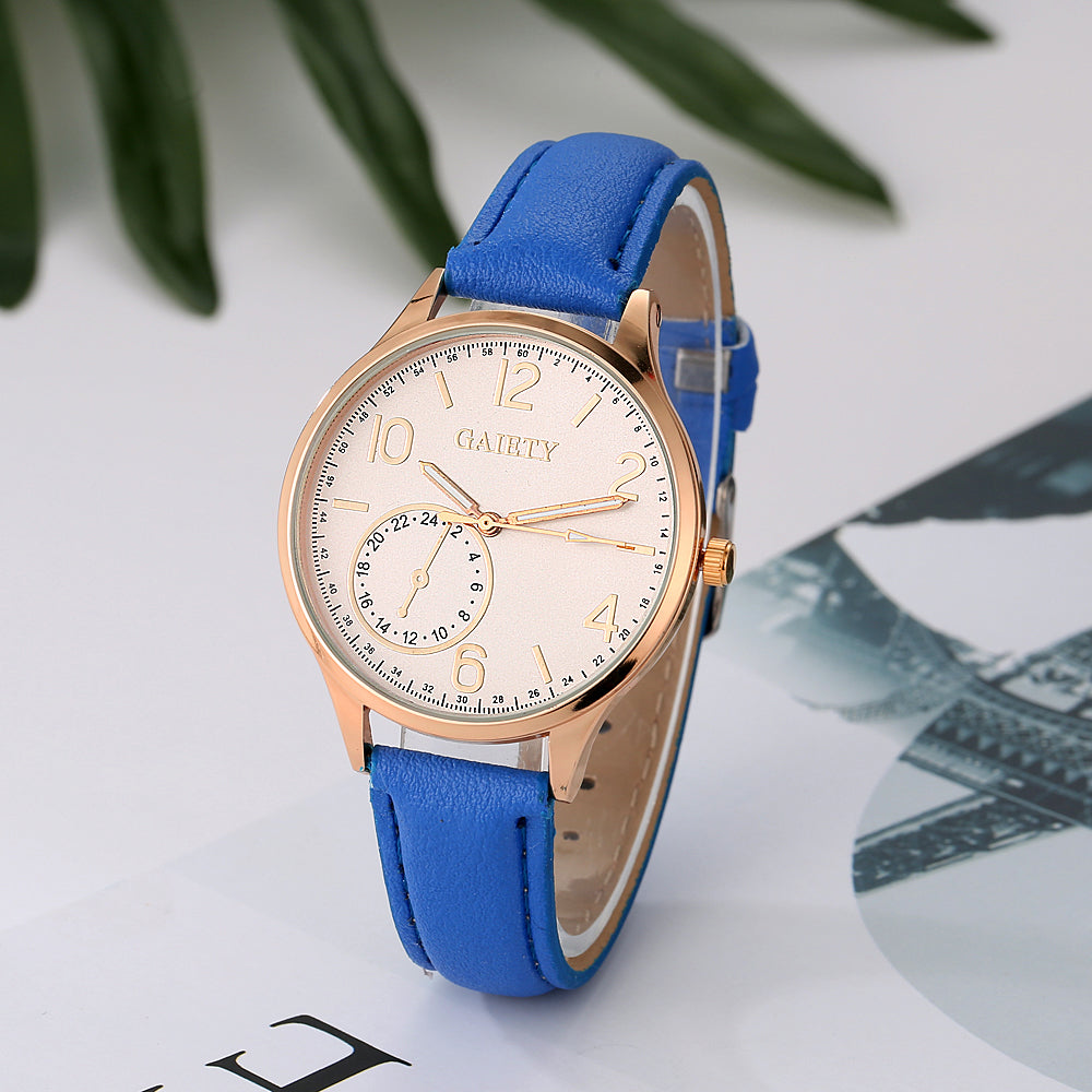 Quartz Leather Strap Wristwatch for Women ww-d