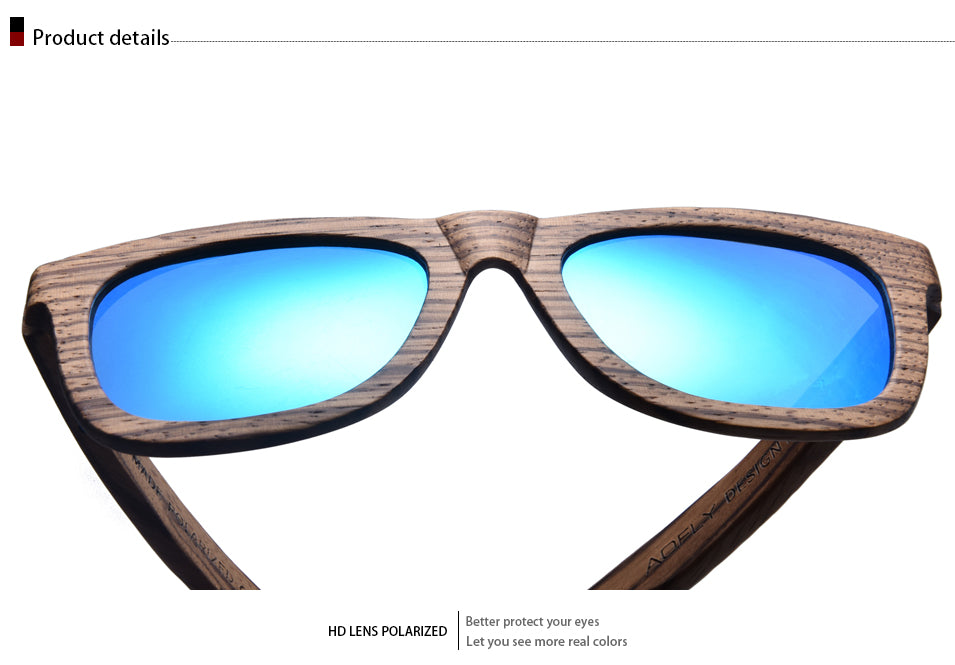 Handmade Walnut Wood Polarized Sunglasses Unisex Vintage Wooden Frame