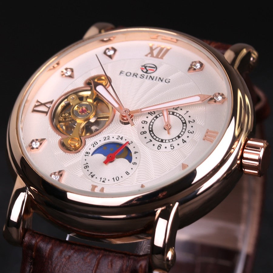 Tourbillon With Diamonds Mechanical Watch For Men wm-m