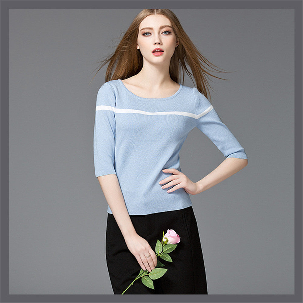Soft Knitted Cotton Half Sleeve Tops For Women