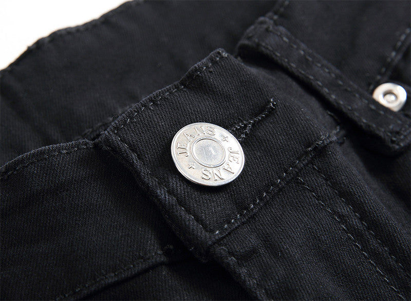 Ripped Designer Slim Fit Knee Zipper Jeans for Men