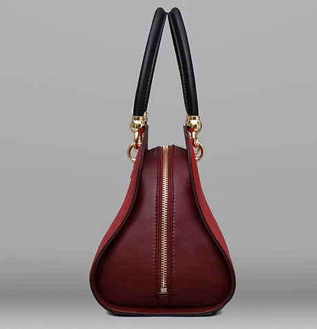 Luxury Fashion Tote Red Leather Handbag For Women