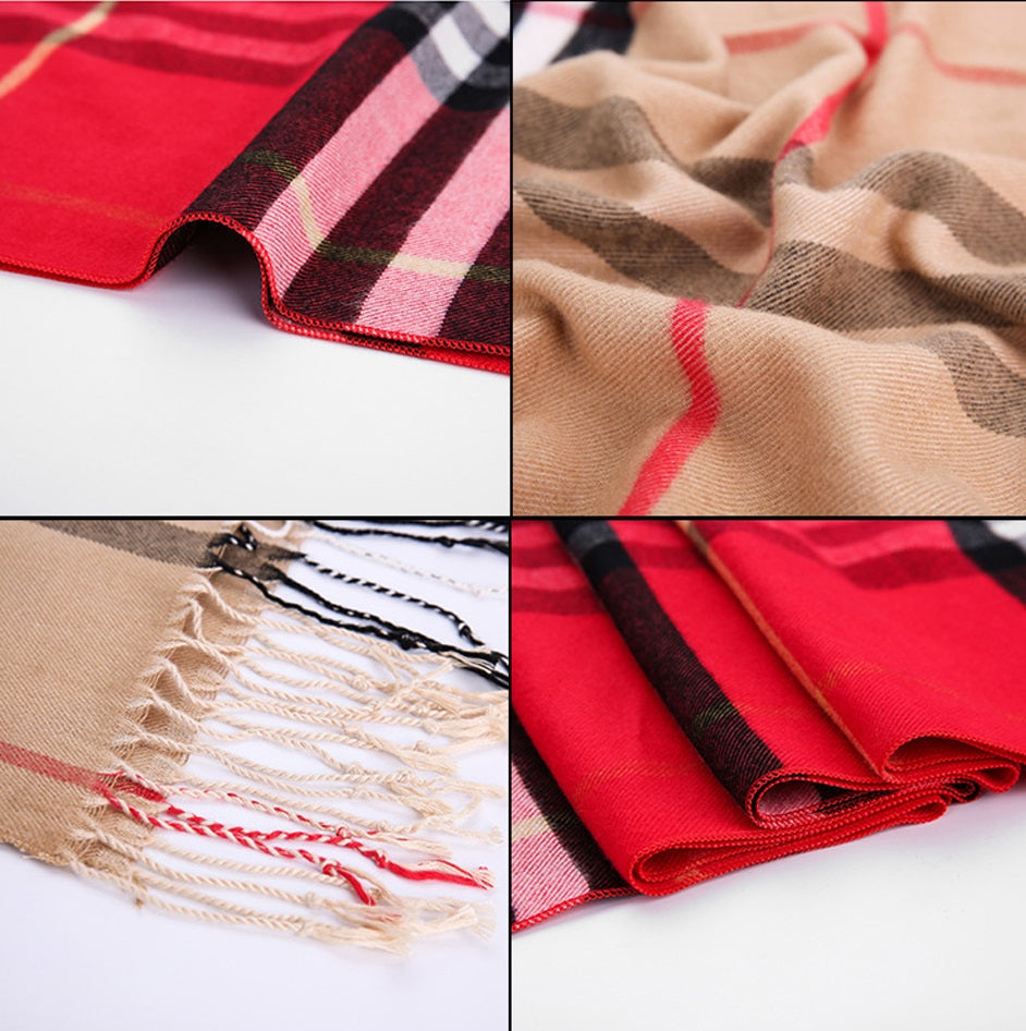 Long and Plaid Fashion Warm & Soft Shawls Scarves For Women