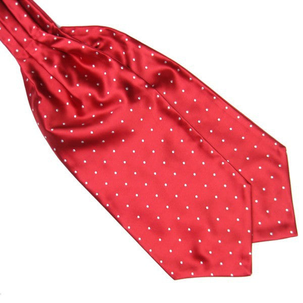 High Quality Fashion Polka Dot Long Silk Cravat Ascot Ties for Men