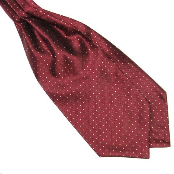 High Quality Fashion Polka Dot Long Silk Cravat Ascot Ties for Men