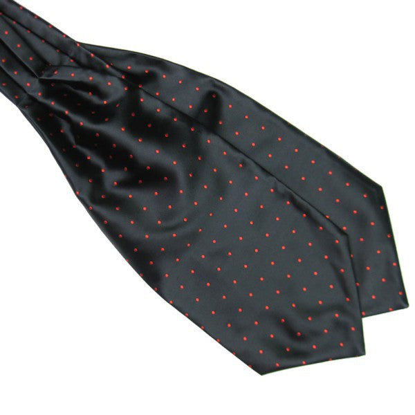 High Quality Fashion Polka Dot Long Silk Cravat Ascot Ties for Men