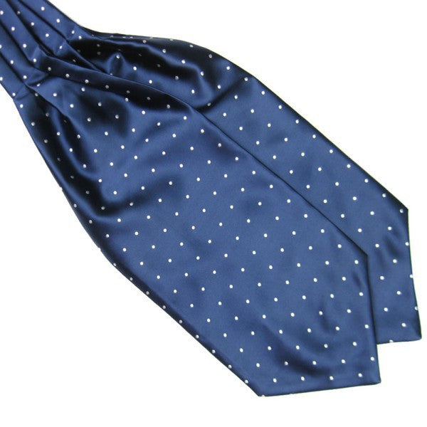 High Quality Fashion Polka Dot Long Silk Cravat Ascot Ties for Men