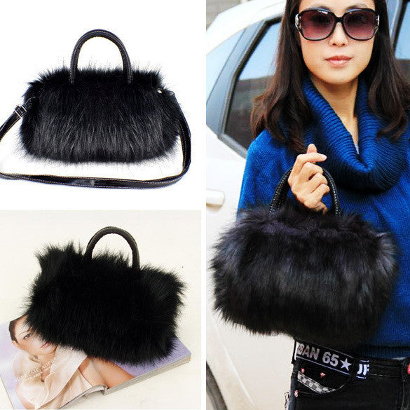 Faux Rabbit Fur Designer Small Handbags Winter collection bws