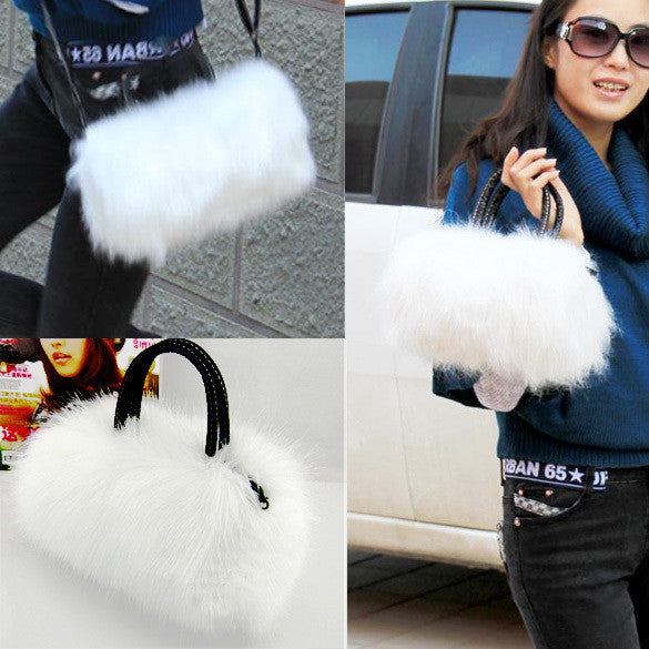 Faux Rabbit Fur Designer Small Handbags Winter collection bws