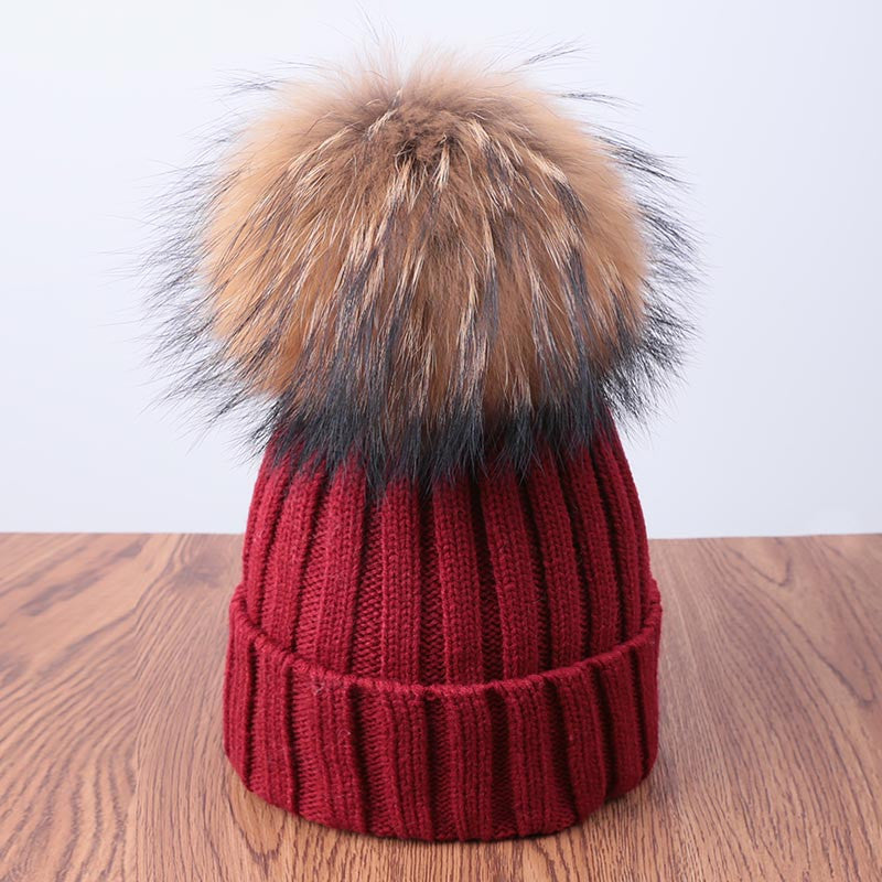 Fur Velvet Knitted Hats For Women