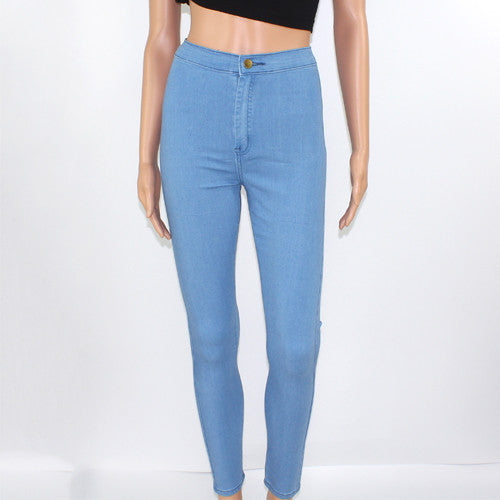 High Waist Skinny Stretch Denim Jeans for Woman