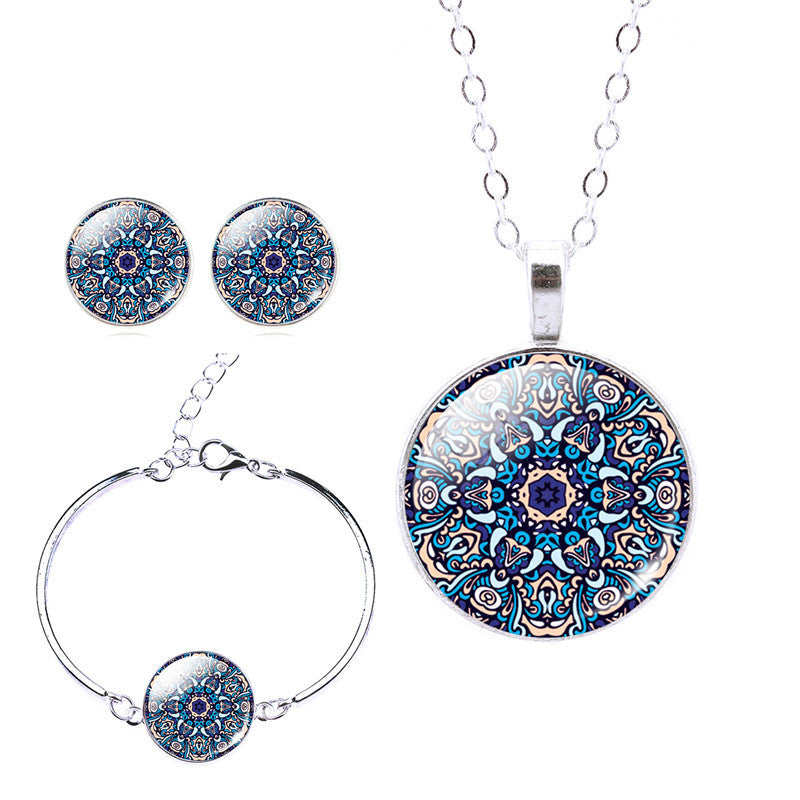 Flower Design Necklaces Earrings Bracelets Jewelry Sets