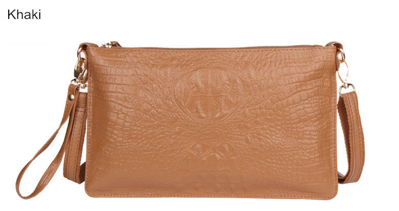 Clutch Vintage Split Leather Crocodile Pattern Crossbody Bags