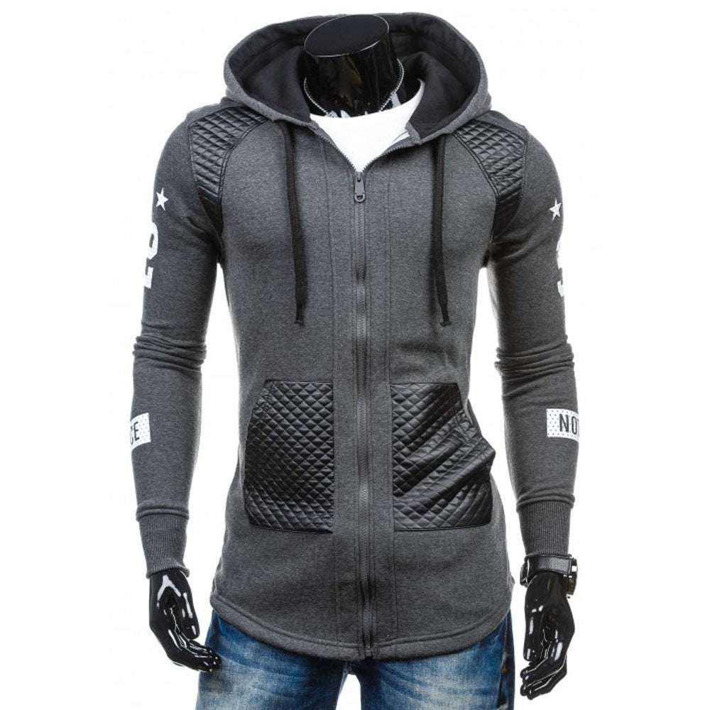 Slim Casual Cotton & Leather Winter Warm Hooded Sweatshirts Winter Jackets