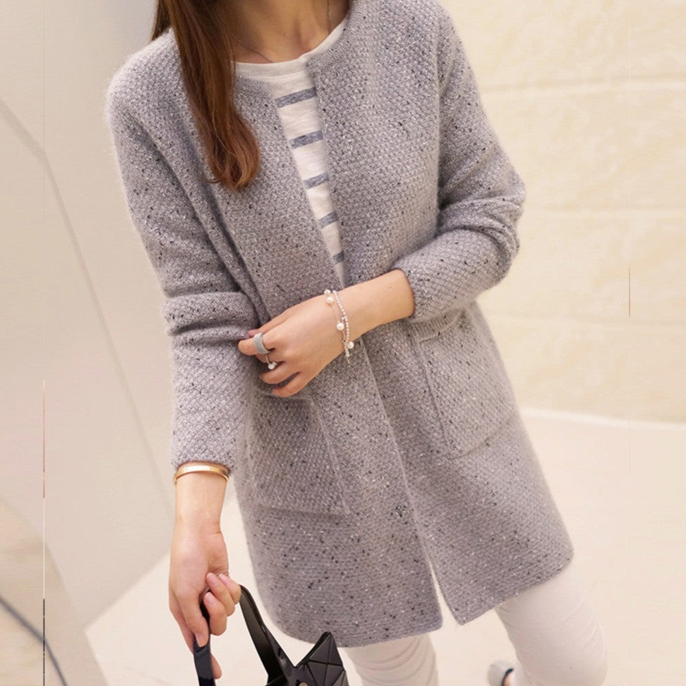 Long Cardigan Long Sleeve Knitted  Sweaters For Women