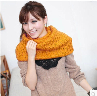 Warm Mohair Knitted Crochet Solid Winter Scarves