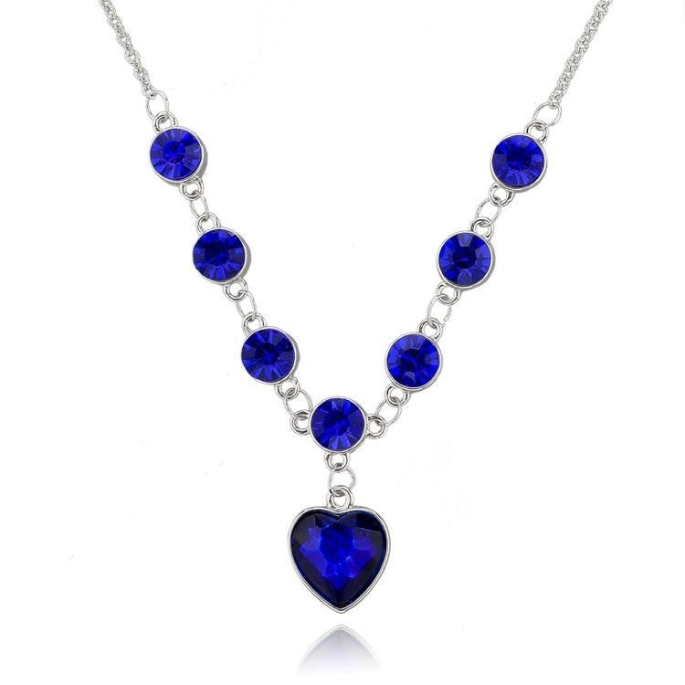 Classic Austrian Crystal Heart Necklaces Wedding Jewelry