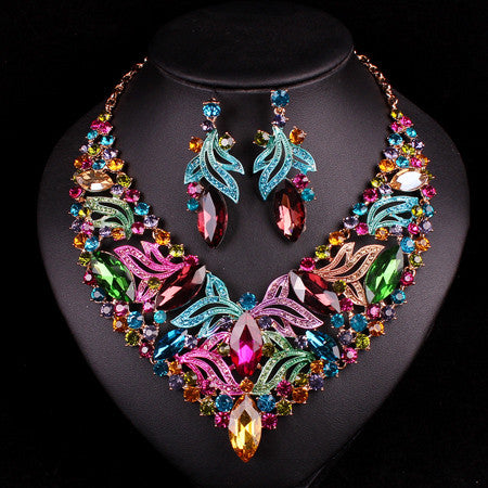 Luxury Bridal Jewelry Sets Wedding Necklaces Earrings