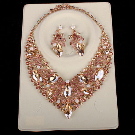 Luxury Bridal Jewelry Sets Wedding Necklaces Earrings