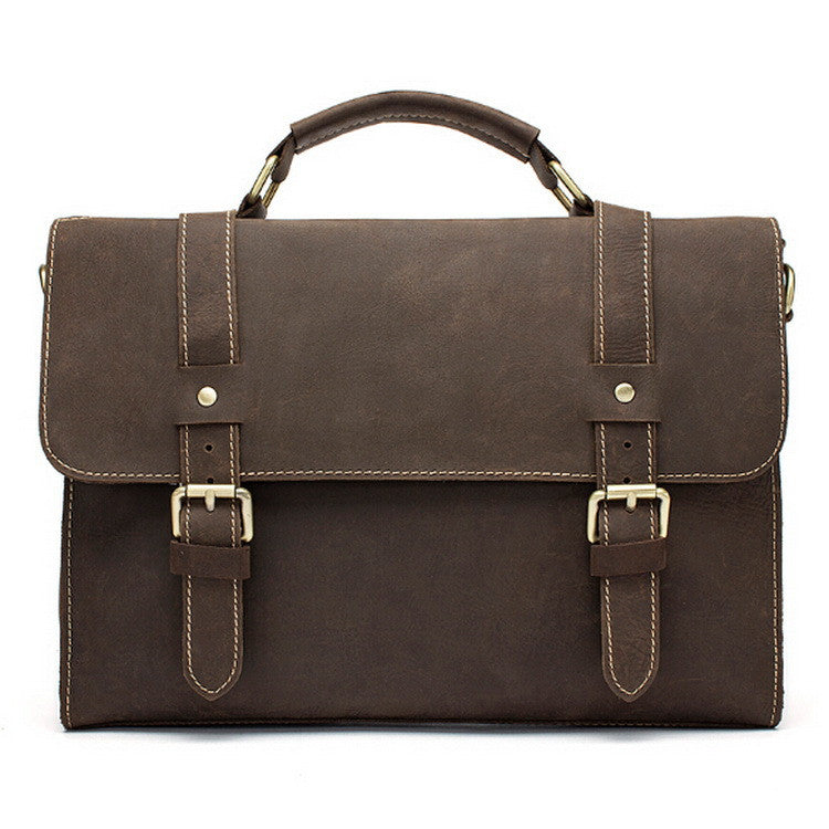 Genuine Horse Leather Casual Briefcase Portfolio Business Bag