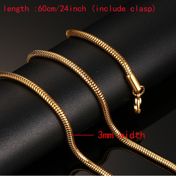 Snake Chain 24inch Gold Color Necklaces mj-