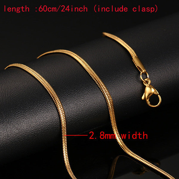 Snake Chain 24inch Gold Color Necklaces mj-