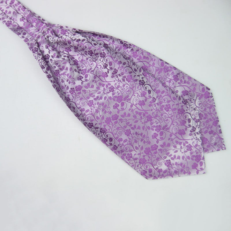 Men Paisley Long Silk Cravat Ascot Ties for Men