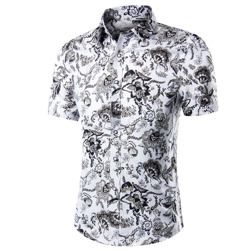 Short Sleeve Printed Casual Shirt for Men