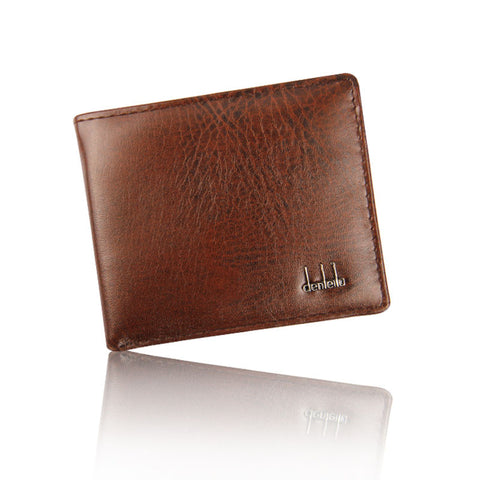 Solid Color Leather Bifold Business Style Men's Wallet