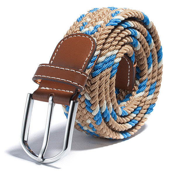 31 Colors Canvas Plain Webbing Metal Buckle Woven Stretch Unisex Belt