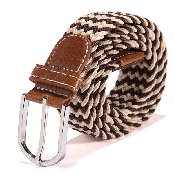 31 Colors Canvas Plain Webbing Metal Buckle Woven Stretch Unisex Belt